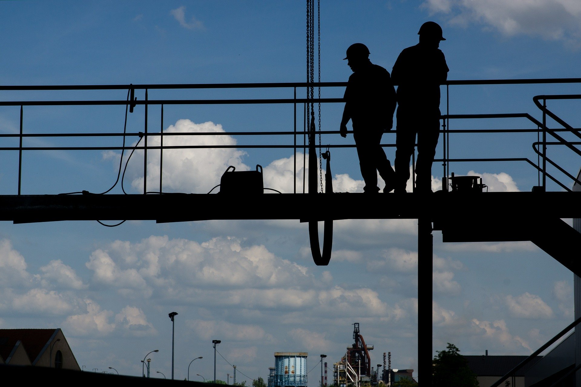Technical personnel working on an industrial facility